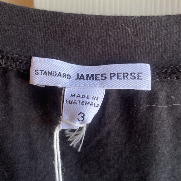 James Perse NWT Black Vneck Short Sleeve Dropped Waist Tshirt Midi Dress Size 3 - Picture 9 of 13